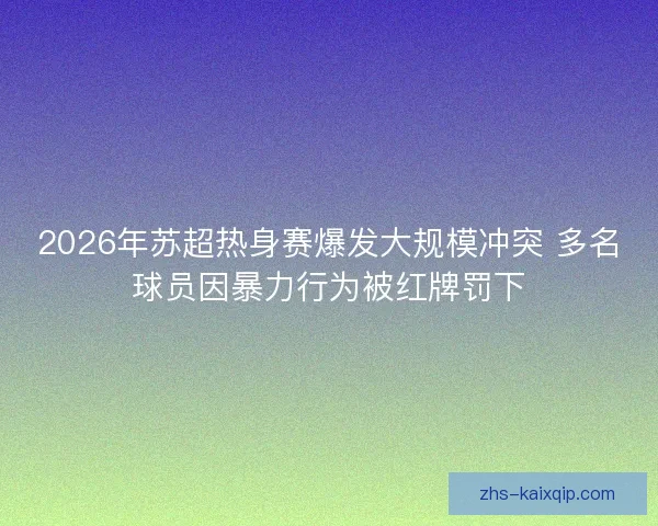 2026年苏超热身赛爆发大规模冲突 多名球员因暴力行为被红牌罚下